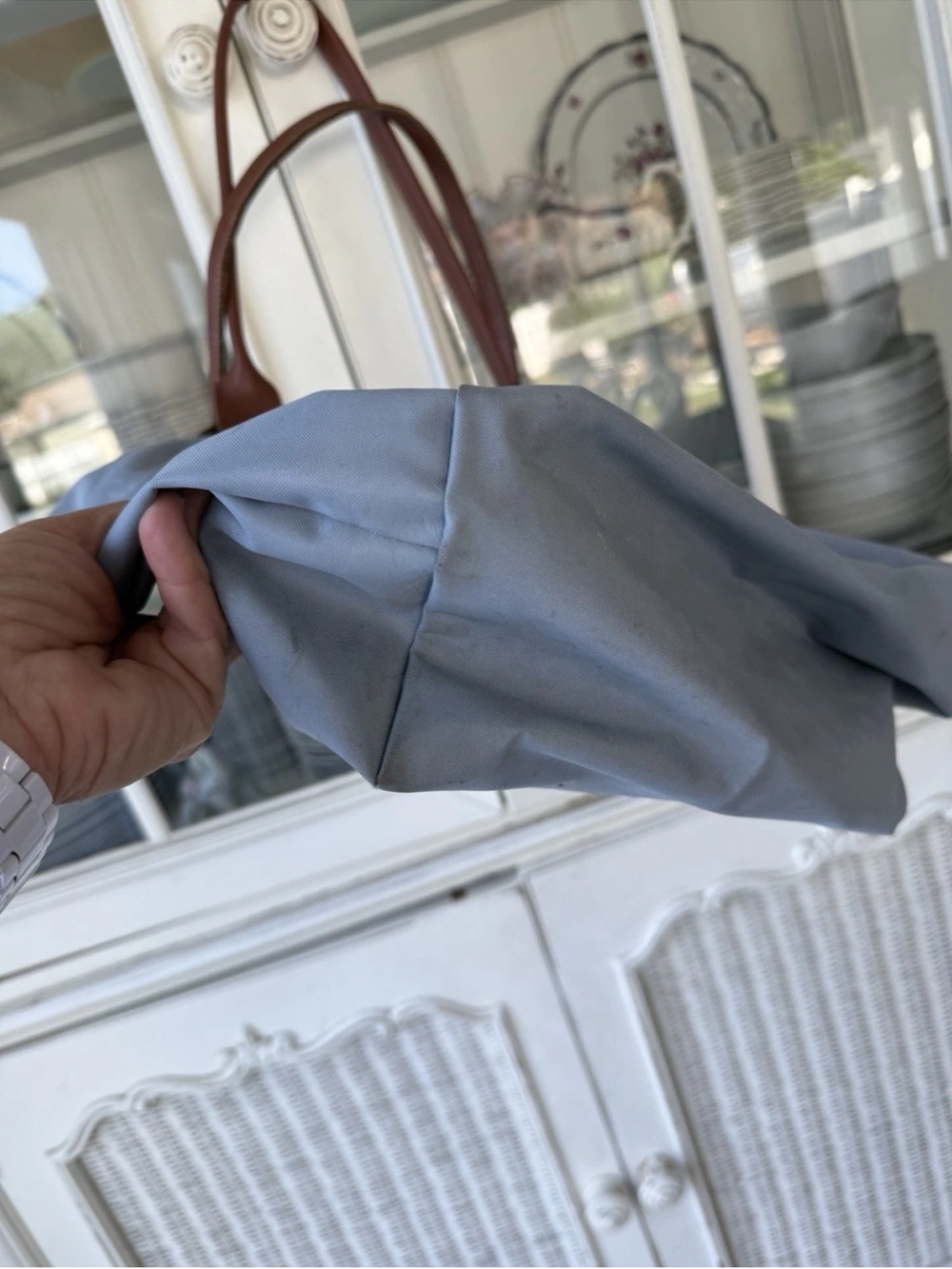 Longchamp Le Pliage Tote & Shoulder Bag, M Gray Blue Nylon - Picture 6 of 7
